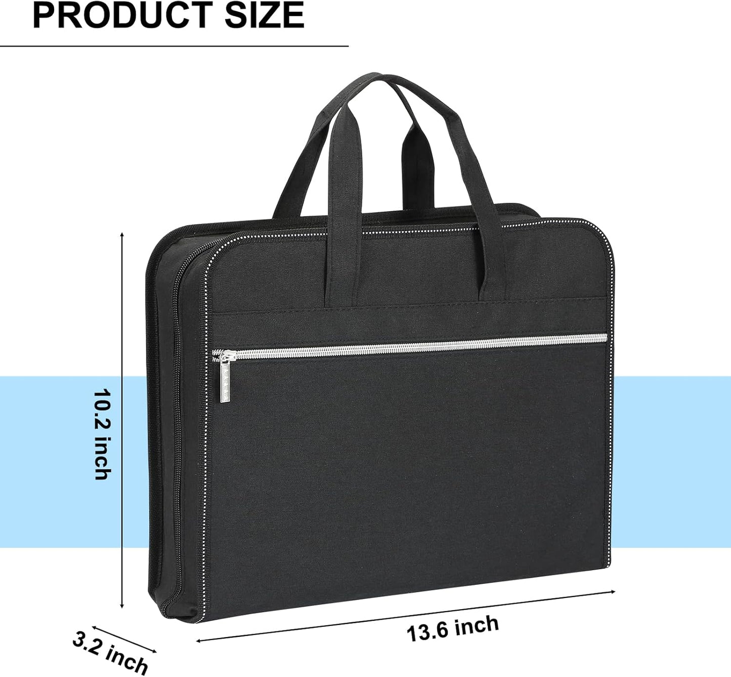 26 Pockets Expanding File Folder with Handle & Zipper, Portable A4/Letter Size Accordion File Organizer, Waterproof Document Organizer Bag for Office, School, Business Travel, Home - Black