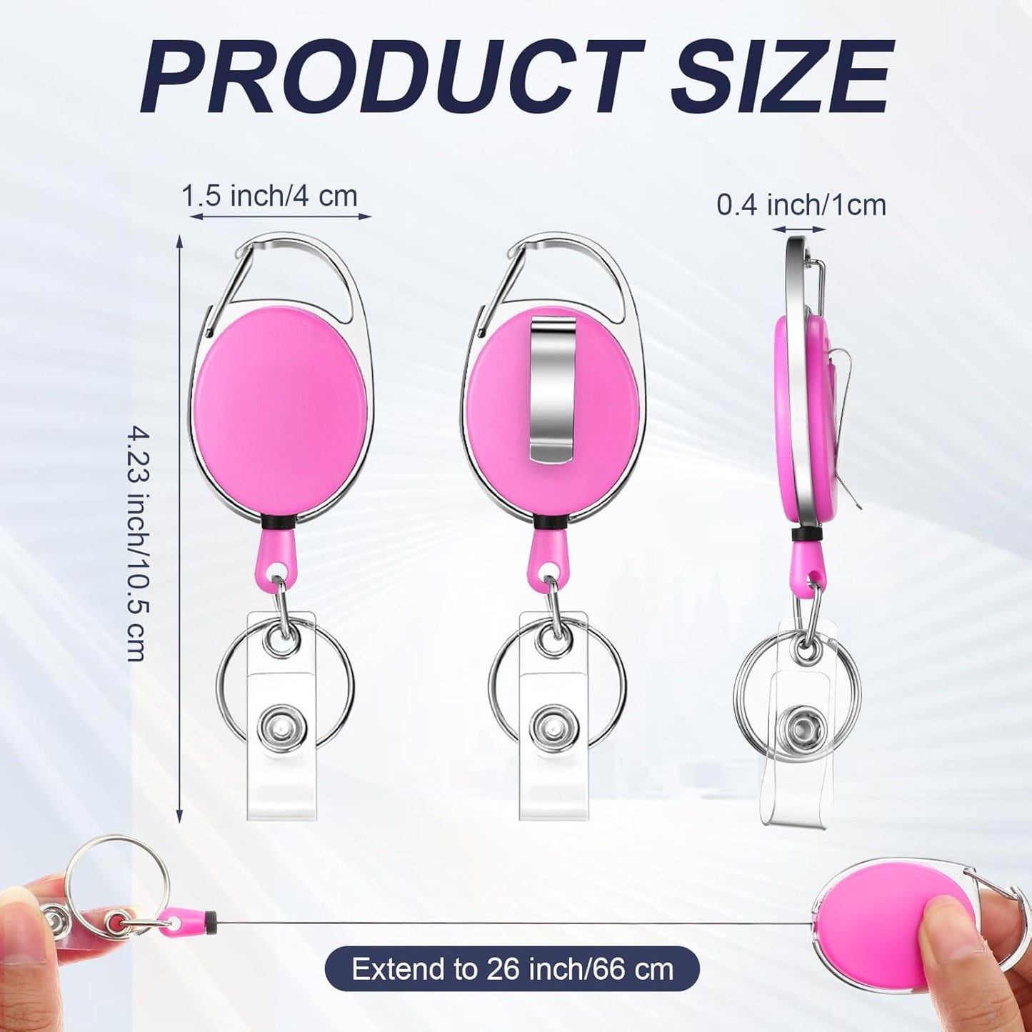 Laumoi 80 Packs Retractable ID Badge Holder Badge Reel with Belt Clip and Key Ring, Name ID Badge Clips Keychain for Office Worker Doctor Nurse Employee (Colorful)