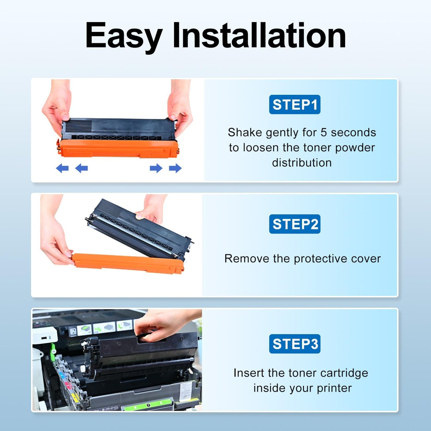 Compatible TN436 Toner Cartridge Set 6500 High Yield with Chip Replacement for Brother TN436 TN 436 TN433 TN431 Printer (4Pack,BK/C/Y/M)