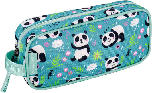 Choco Mocha Kids Pencil Case for Girls, Soft Zipper Pencil Pouch for Girls Pencil Case for School, Panda Pencil Bag for Toddler Girl, Green
