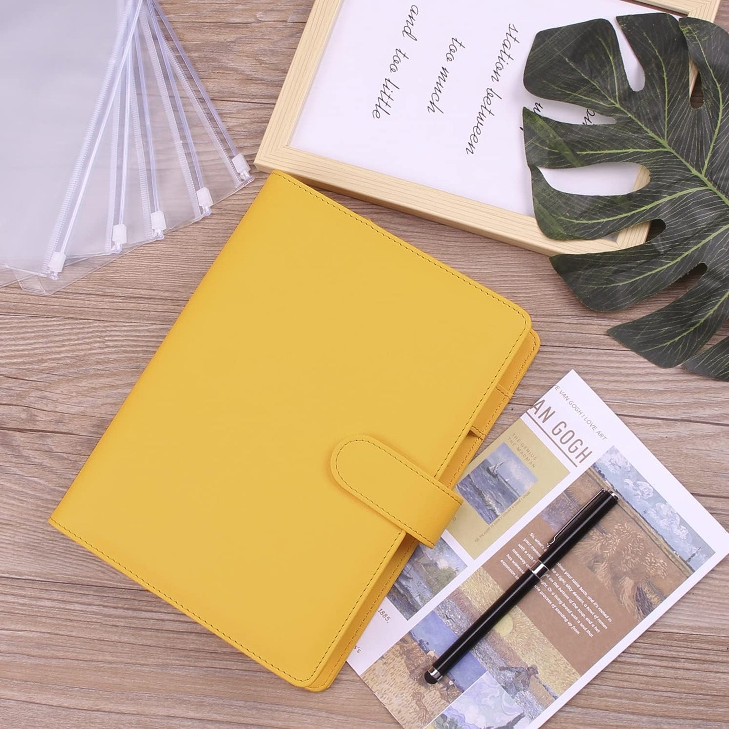 Money Saving Binder, Savings Challenges Book with for Cash Envelopes, 12pcs Zipper Envelopes A5 Budget Binder, Budget Planner for Managing Budgets and Saving Money (Yellow-9.2IN)