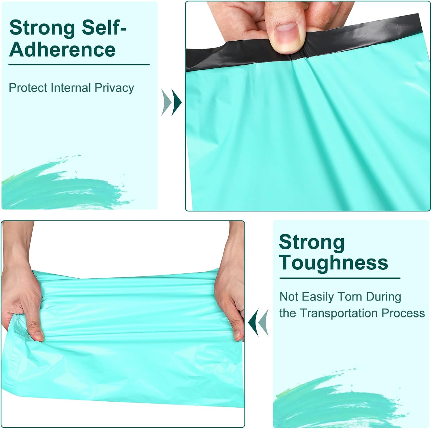 Poly Mailers 10x13 Inch 200 Pcs, Teal Shipping Bags, Mailing Envelopes with Self Seal Adhesive Strip, Waterproof and Tear-Proof Poly Bags for Non-Fragile Items - Lumora Desk