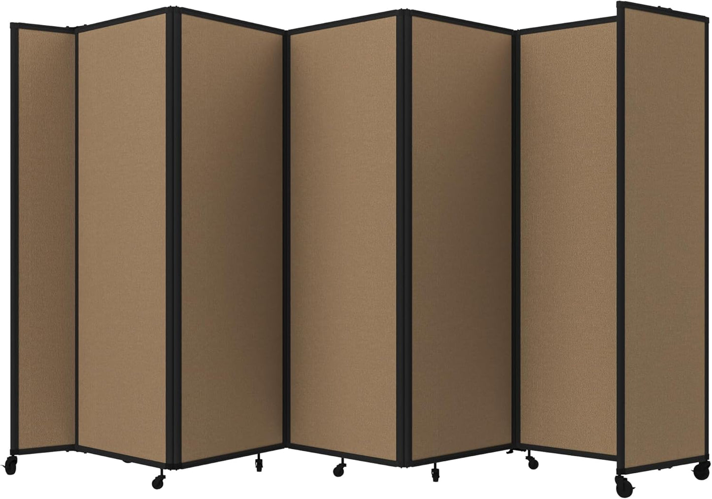 Versare Room Divider 360 Portable Wall Partition | Folding Panels | Large Freestanding Divider | Locking Wheels | Temporary Room Separator