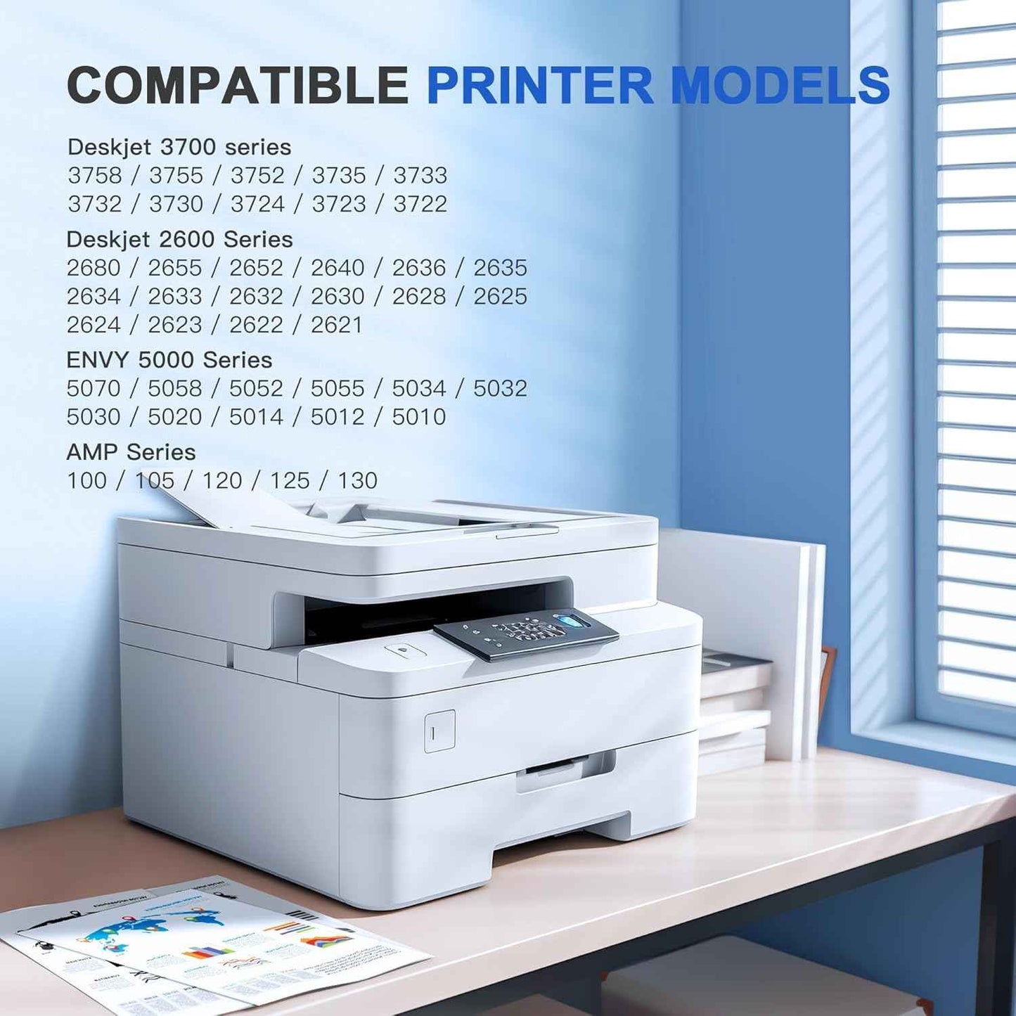 65XL Ink Cartridges Black/Color Combo Pack High-Yield Replacement for HP Ink 65 65XL Ink Cartridges Work for HP DeskJet 3755 3772 3700 3752 3722 2600 2622 Envy 5055 5000 5070 5052 (1 Black,1 Color)