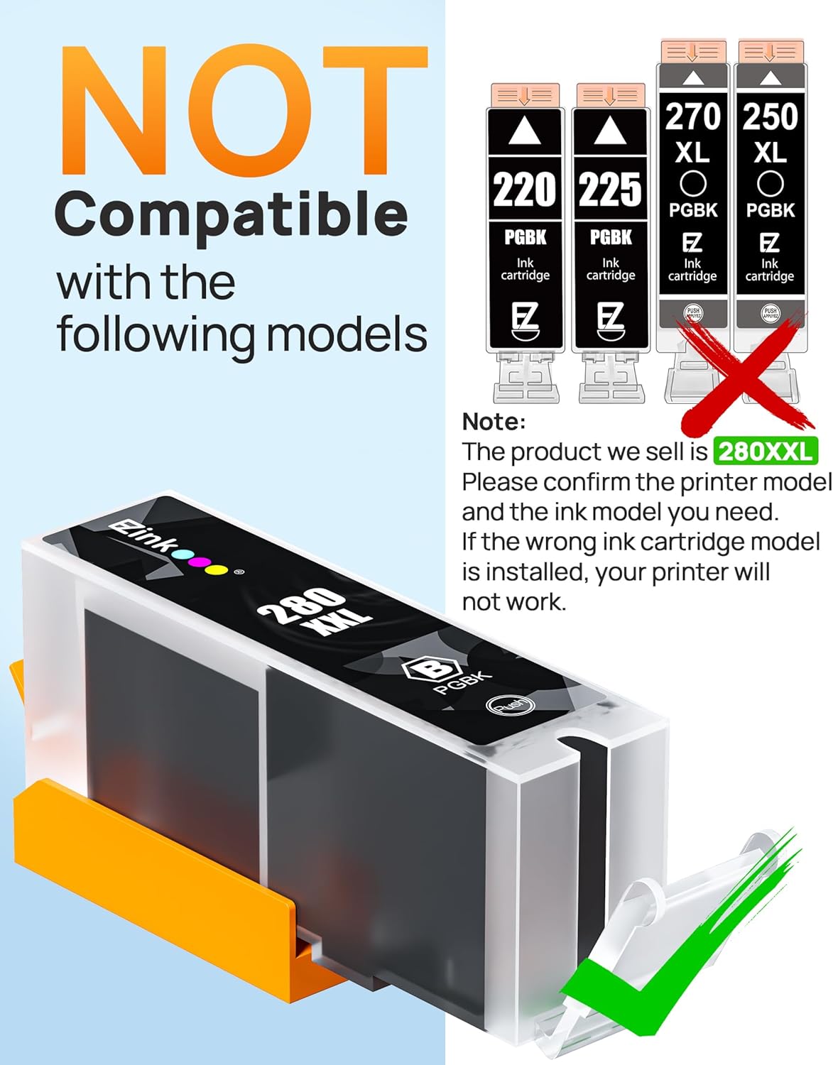 E-Z Ink Compatible Tr8620a Ink Cartridge Replacement for Canon PGI-280XXL CLI-281XXL 280 XXL 281 XXL Compatible with TR8520 TR8620a TR8620 TS702a TS9520 TS9521C TR8520 TS6220 TS6320 TS8220 (5 Pack)