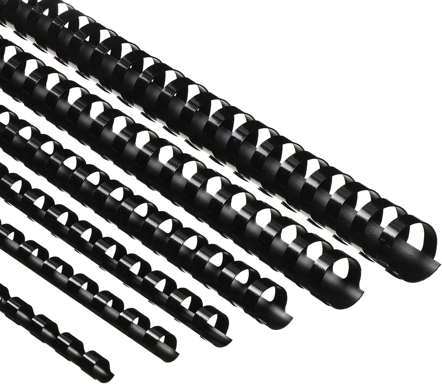 Yunsailing 150 Pack Plastic Binding Combs Plastic Binder Comb Ring 19 Ring Binding Spines Letter Size Spiral coils for Notebook Calendar(1/4 5/16 3/8 1/2 5/8 3/4 in,Black)