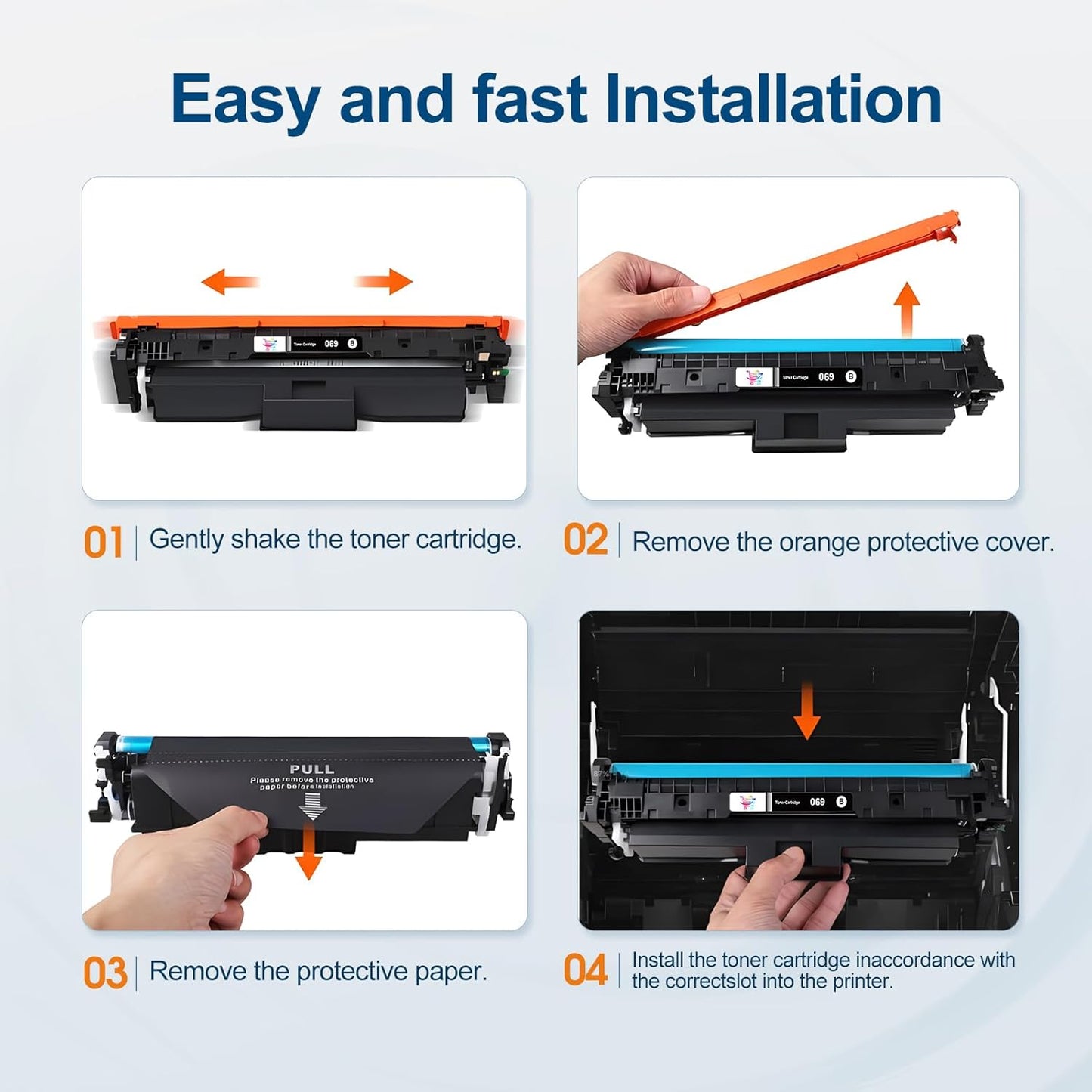 069 Toner Cartridge Set Replacement for Canon 069 Toner Cartridge 4 Pack Works for Canon Color ImageCLASS Mf753cdw MF751Cdw MF752Cdw LBP674Cdw MF752Cdw MF756Cx LBP673Cdw Printer (BK, C, Y, M)