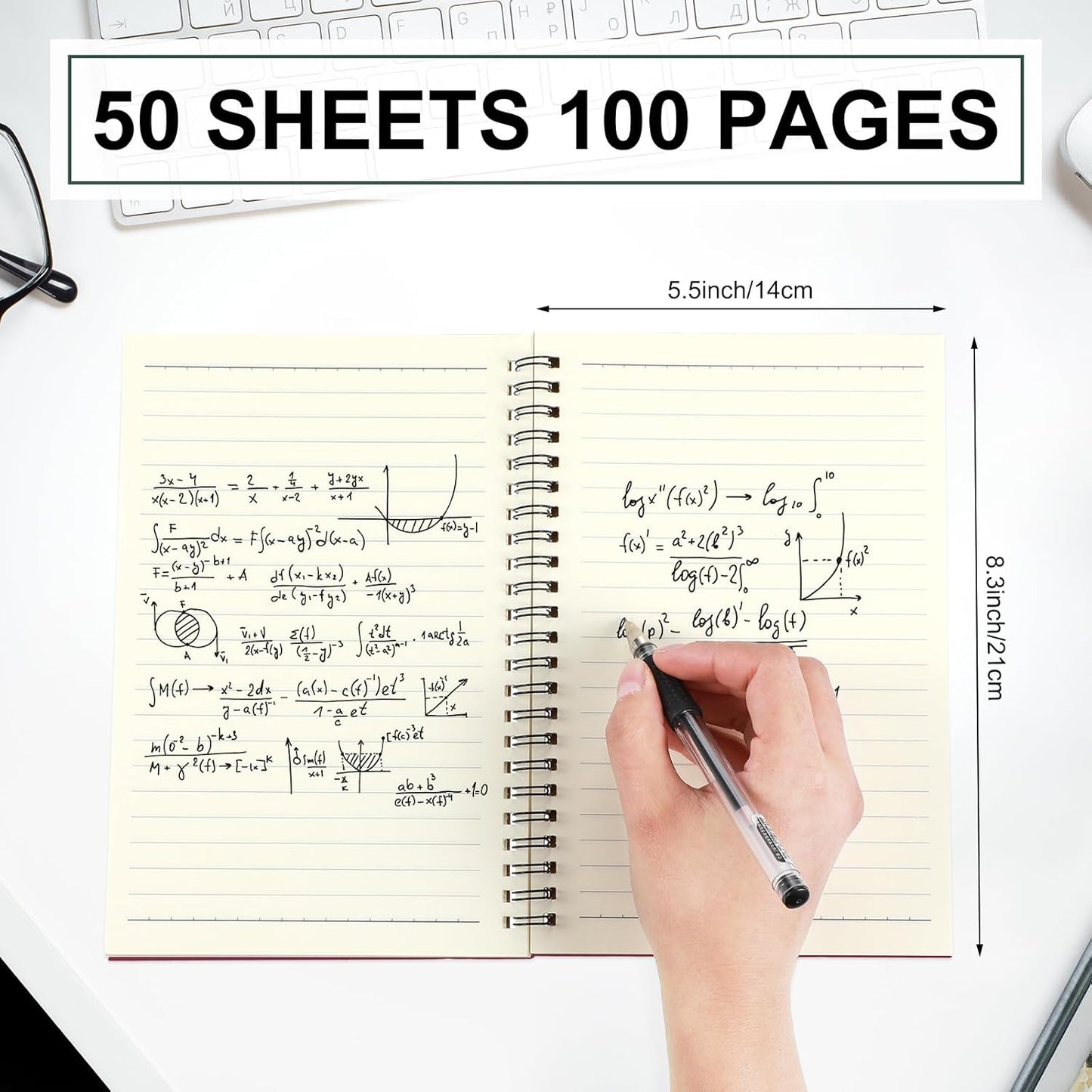 Spiral Notebook Bulk A5 College Ruled Journals Notebooks Lined 8.3 x 5.5 Inch Note Books Writing Thick Paper Notebook for Christmas Office Business School Gifts Supplies(Classic Colors, 72 Pcs)