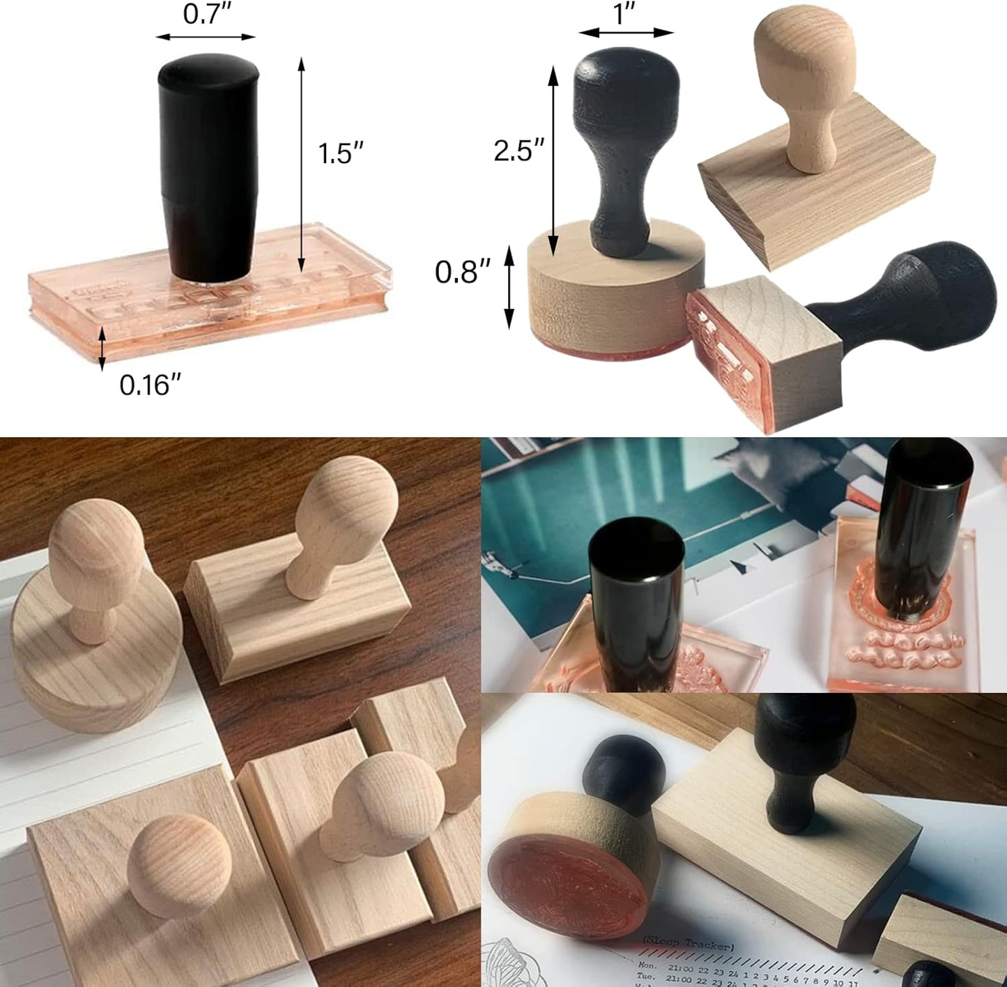 Custom Stamp with Logo Text - Personalized Rubber Stamp with Handle - Address Stamps for Business or Crafting - Square 3"