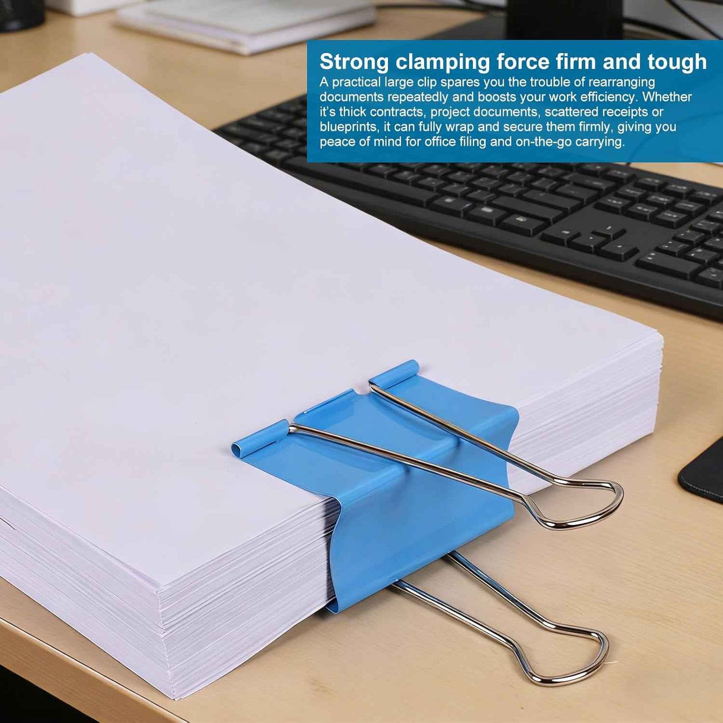 Ufmarine Jumbo Binder Clips 3 inch (16 Pcs), Extra Large Binder Clips Giant for Office