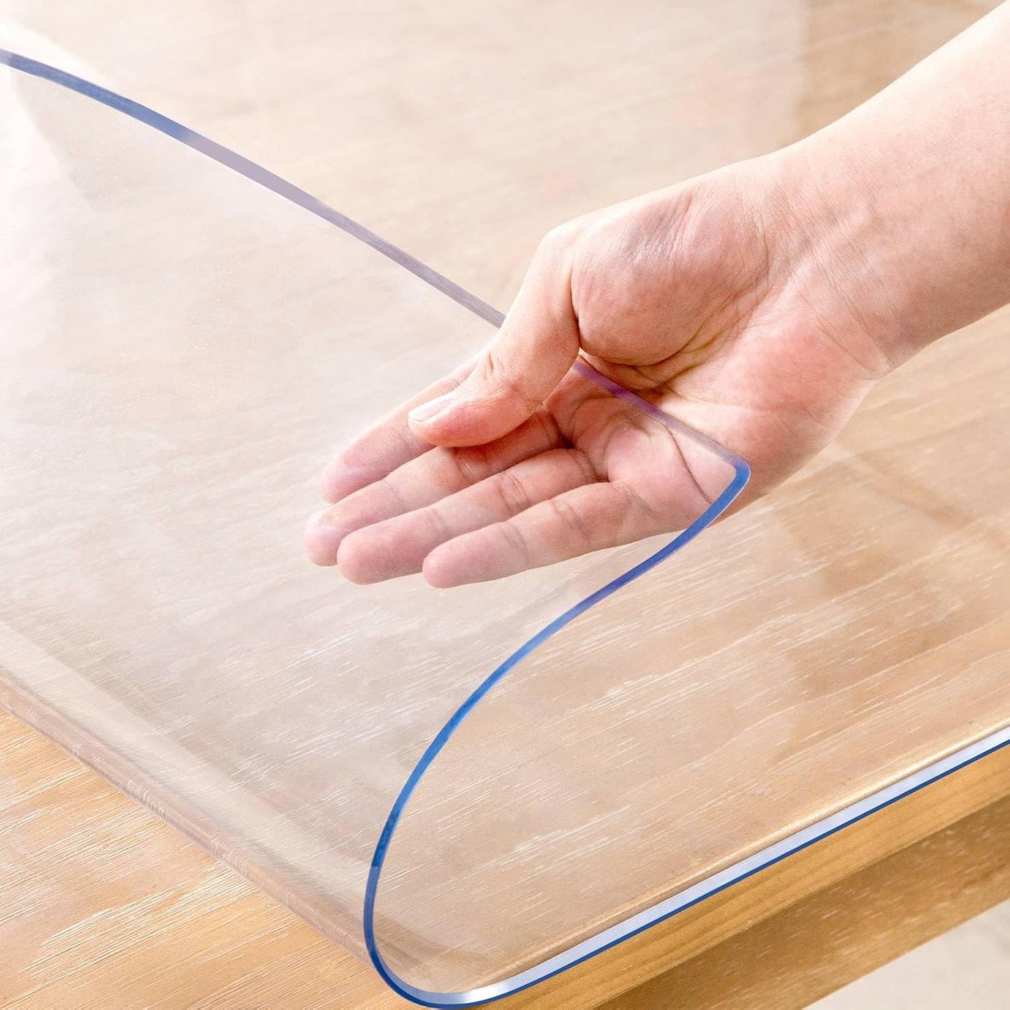 34 x 72 Inch Clear Table Cover Protector, 2mm Thick Clear Table Protector for Dining Room Table, Plastic Table Cover, Waterproof Table Pad for Kitchen, Office