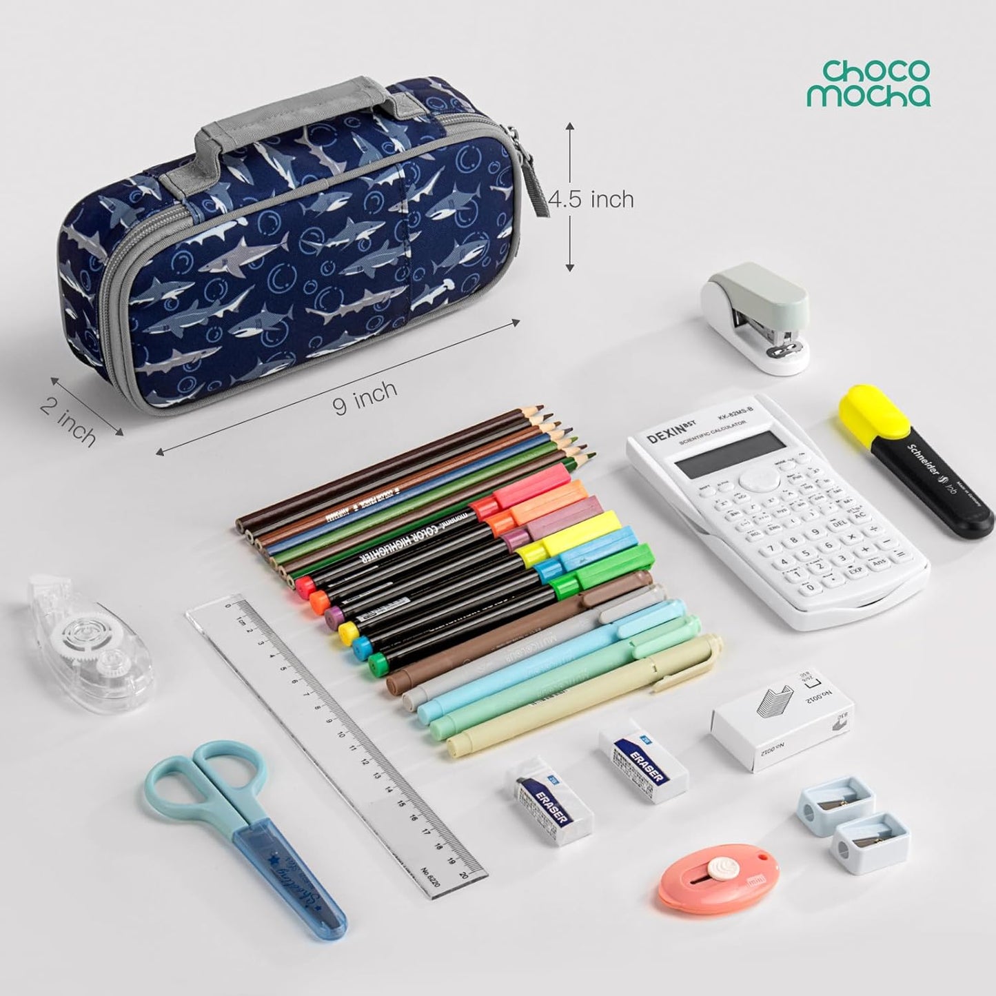 Choco Mocha Lightning Pencil Case for Boys, Soft Pencil Case Kids Pencils Pouch for Kindergarten Boys, Blue