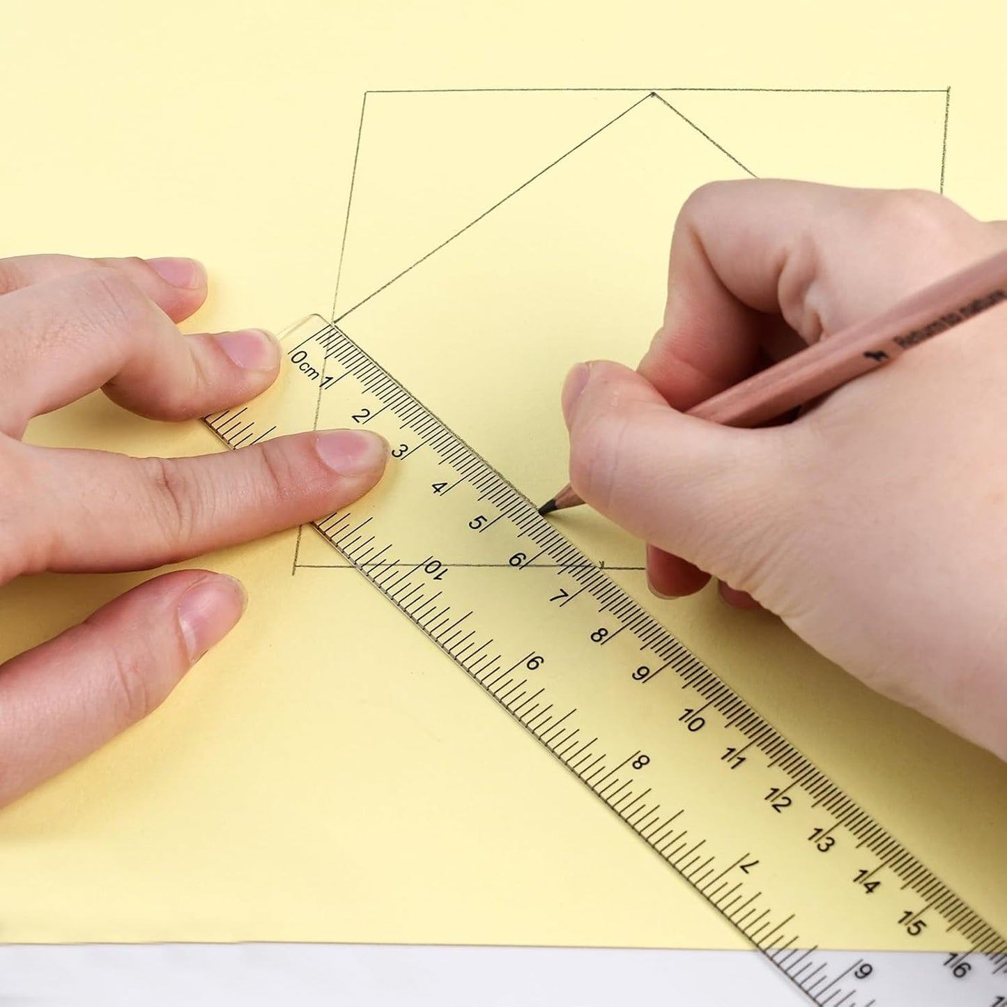 Koogel 2PCS Plastic Clear Rulers, 12 inch Transparent Plastic Straight Rulers with Centimeters and Inches, Measuring Tool for Student Kids School Office Home