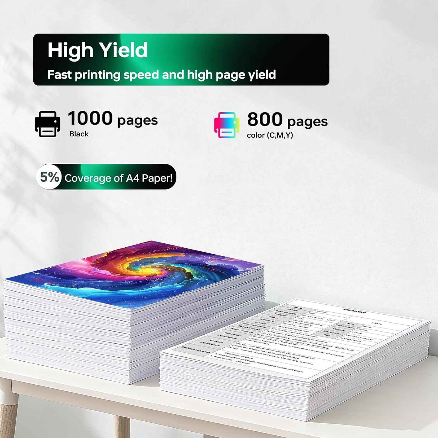 923 XL High Yield Ink Cartridges Combo Pack Replacement for HP 923 / 923e XL Ink Cartridges Work with for HP OfficeJet Pro 8120/8123/8130/8133 Printer (4 Pack BK/C/Y/M)