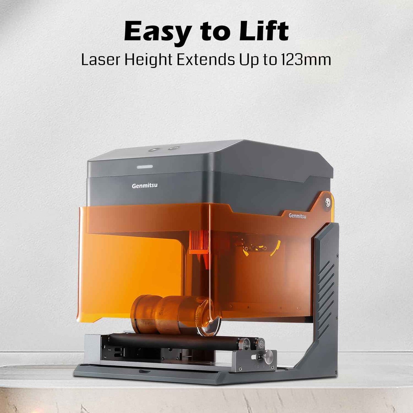 Genmitsu Kiosk 10W 10000mW Laser Engraver, Light Weight & Portable Laser Engraver Machine, Home Laser Cutter with Acrylic Enclosure for Wood/Leather/Metal, 3.9'' x 3.9'' Engraving Area, Safety Class 1