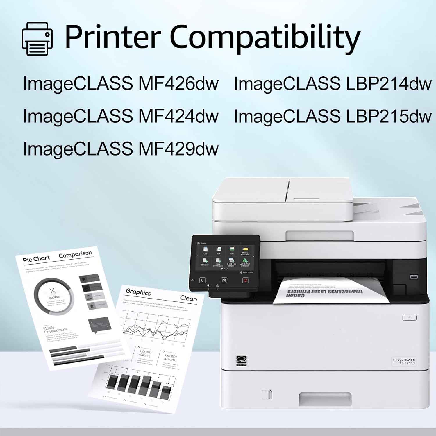 greencycle 052 Toner Cartridge Compatible Replacement for Canon 052 052H CRG-052 CRG052 Toner for ImageCLASS LBP214dw LBP215dw MF426dw MF424dw MF429dw MF426 MF424 MF429 MF420 LBP210 Printer 4 Black
