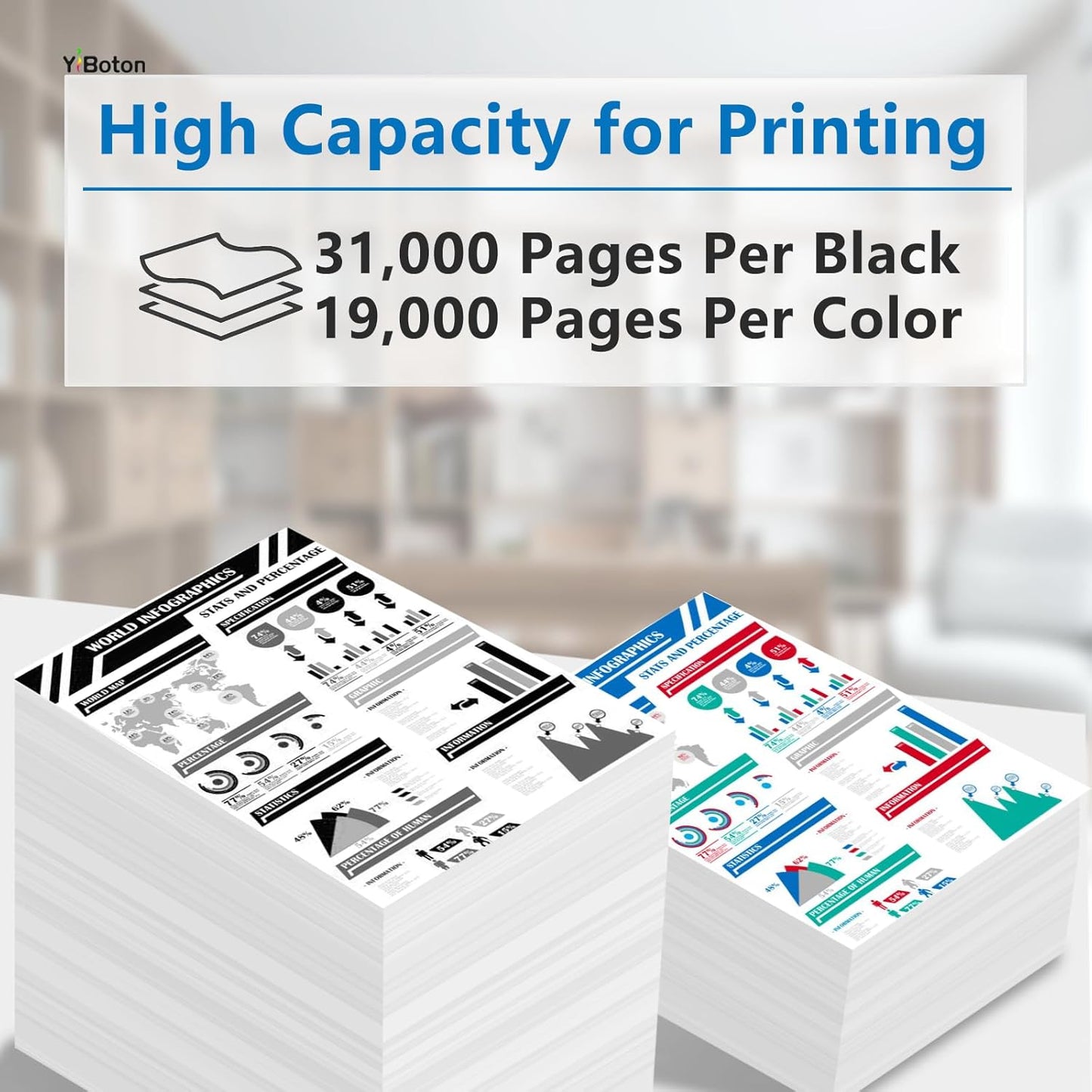 High Yield IM C3510 IM C3010 Toner Cartridge 842550 842553 842552 842551 Toner Cartridge Compatible for Ricoh IMC3510 IMC3010 Printer (4-Pack Black Cyan Magenta Yellow)