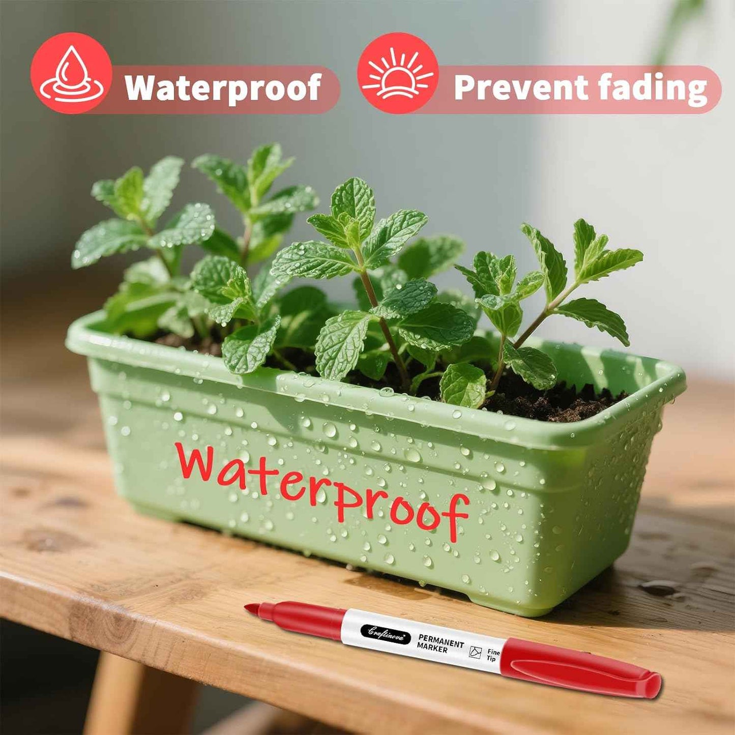 Red Permanent Marker Bulk, Fine Point Markers work on Plastic Metal Wood etc., Waterproof, Quick Drying, Fade Resistant, No smear, Perfect for Classroom, Home, Office, 30 Count