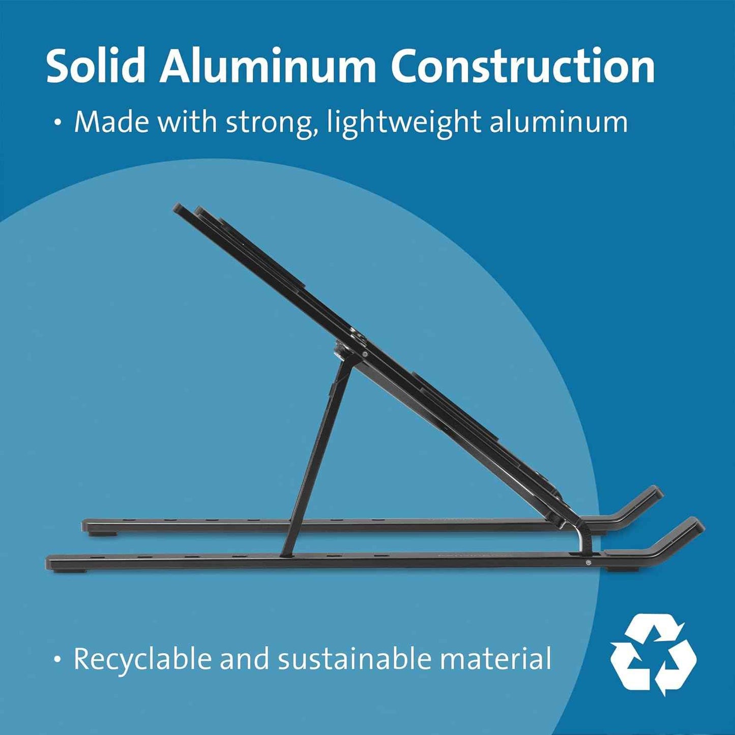 Kensington Portable Laptop Stand, Collapsible Aluminum Laptop Riser, Height Adjustable Laptop Cooling Stand for Up to 16", Lightweight 0.53lbs Stand for MacBook Air/Pro, Dell XPS, Lenovo, HP, K50406WW