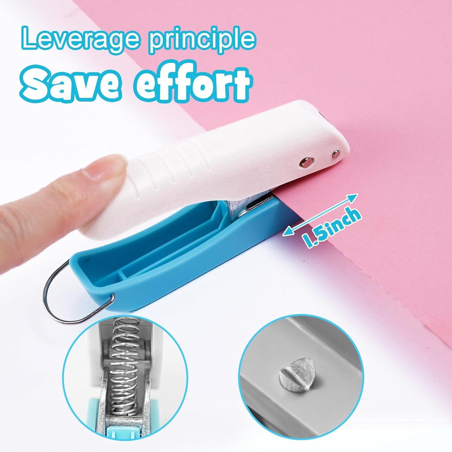 UCEC 3 Pack Paper Craft Hole Punch Shapes, 1/4 Inch Single Hole Puncher for Crafts, Small Handheld Circle Star Hole Punch Heart Hole Punches, 3 Heart Star Hole Puncher for Tags Clothing Ticket