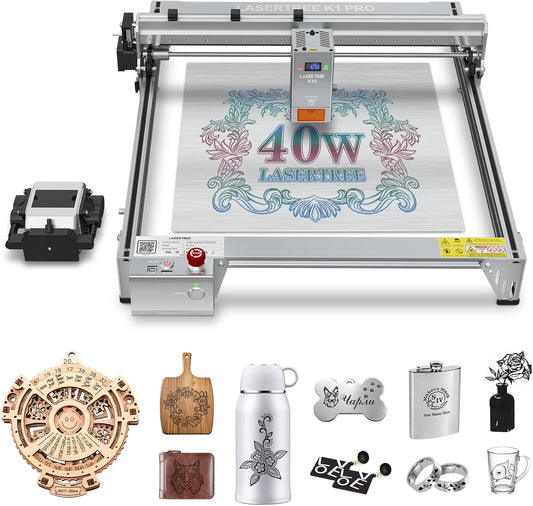 LASER TREE Laser Engraver Machine, 40000mW(40W+) Output Power Laser Cutter with Air Assist Pump Kit, High Precision Laser Cutter and Engraver for Wood and Metal, Paper, Acrylic, Glass, Class 4