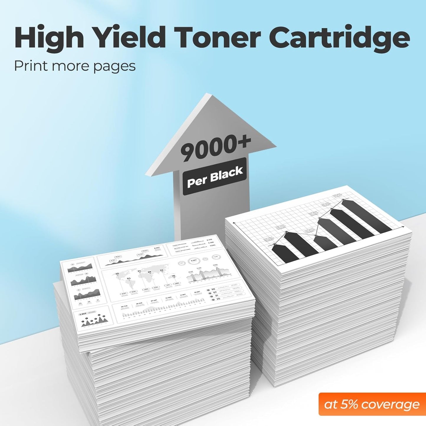 CF226X 26X Toner Cartridges Black (2-Pack) for HP 26X 26A CF226A, Laser Jet M402n M426fdw Toner Cartridges, CF226 for Laser Jet pro M402n M426fdw M402dn M402dw M402m Pro MFP M427dw M426dw M426fdn