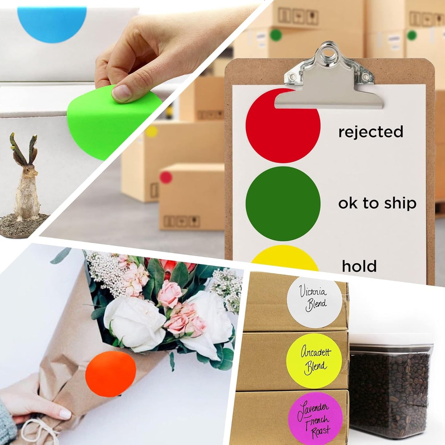 ChromaLabel 3 Inch Round Label Permanent Color Code Dot Stickers, 500 Labels per Roll, Green