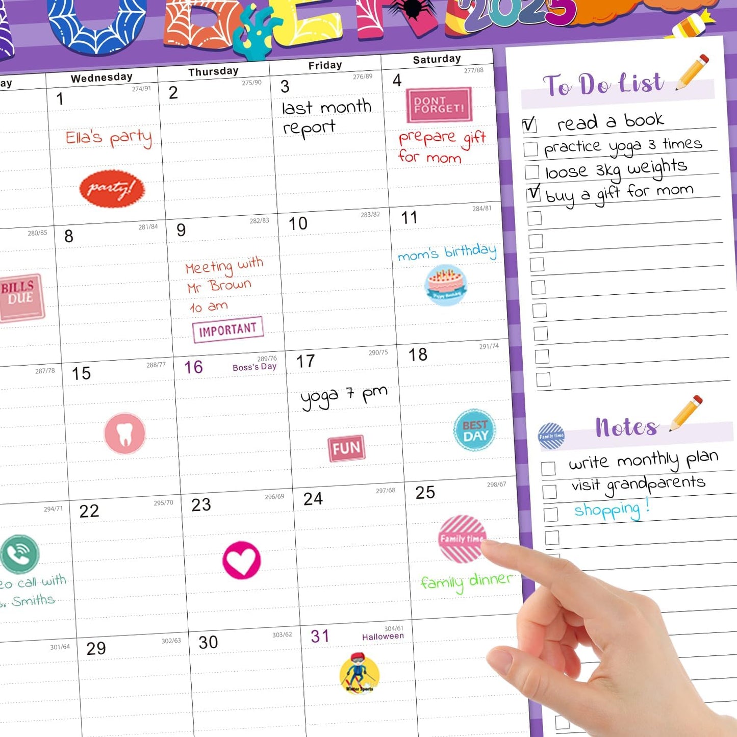 Lateefah Desk Calendar 2025, Large 22'' x 17'' Desk Calendar 2025-2026, 18 Month Desktop Calendars for Home & Office, Use July 2025 to December 2026