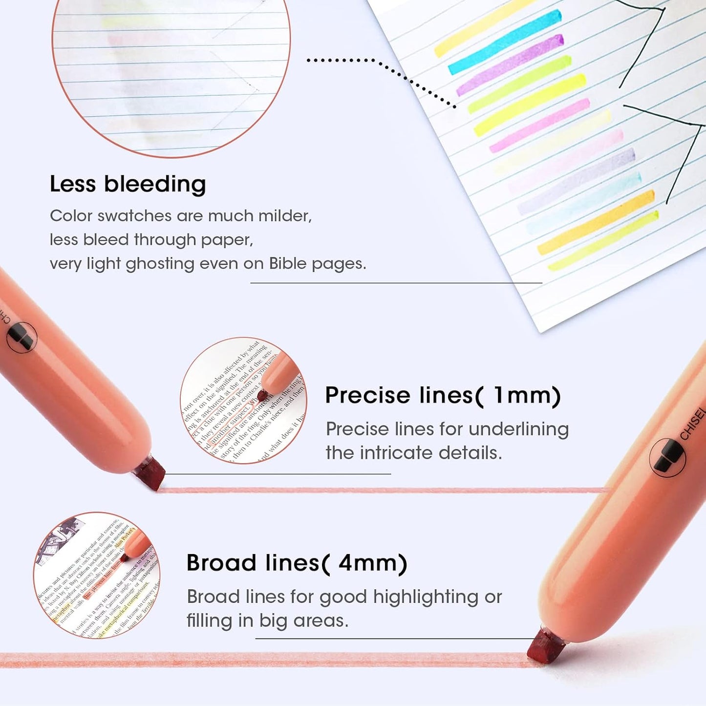 WRITECH Retractable Highlighters Assorted Colors: Chisel Tip Click Aesthetic Highlighter Marker Pens Pack Multi Colored Ink No Bleed Smear for Highlighting Journaling (6ct Vintage)