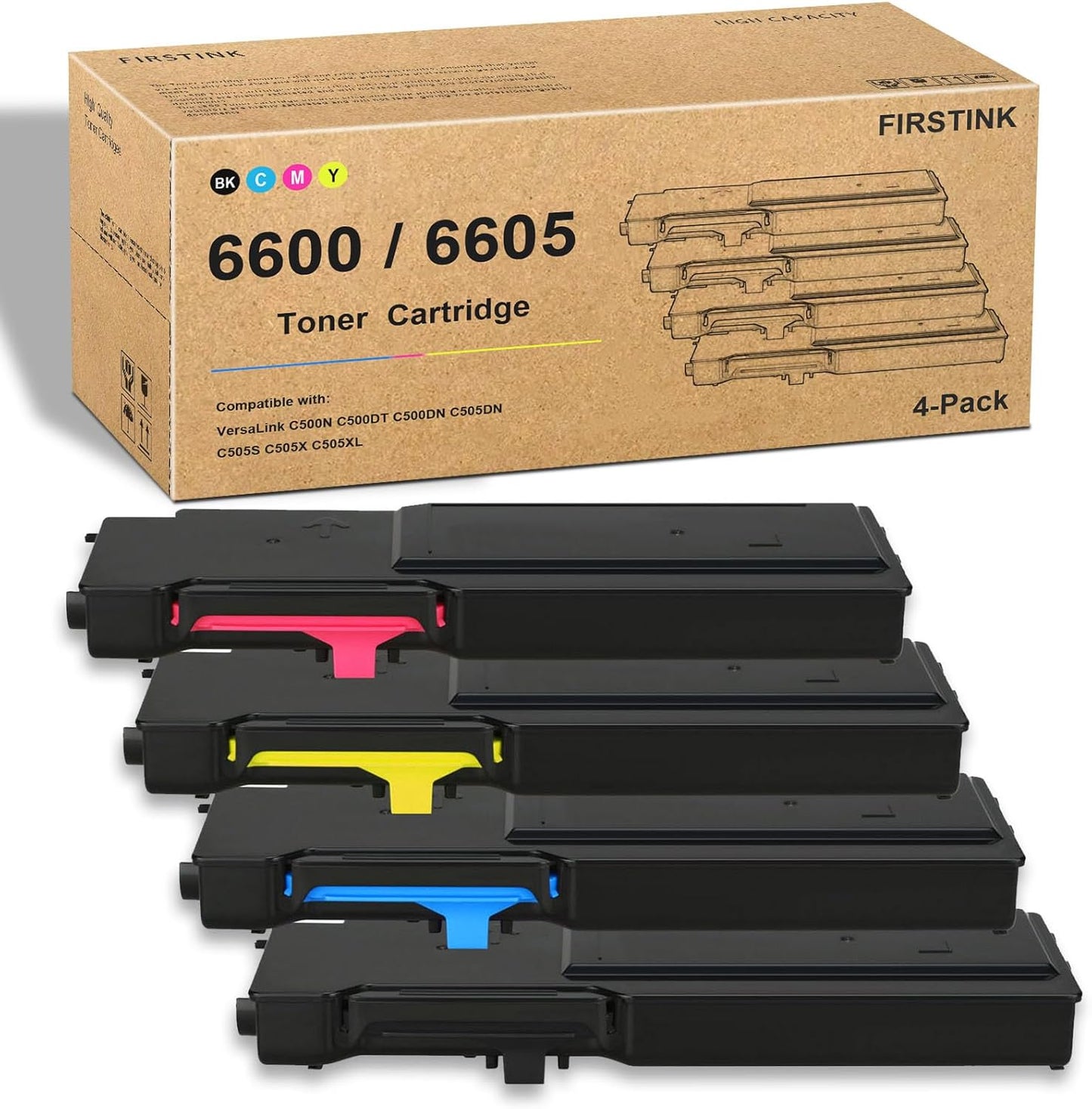 High Capacity Phaser 6600 WorkCentre 6605 Toner Cartridge 106R02228 106R02227 106R02226 106R02225 Toner Cartridges Replacement for Xerox Phaser 6600 6600N 6600DN WorkCentre 6605N 6605DN Printer