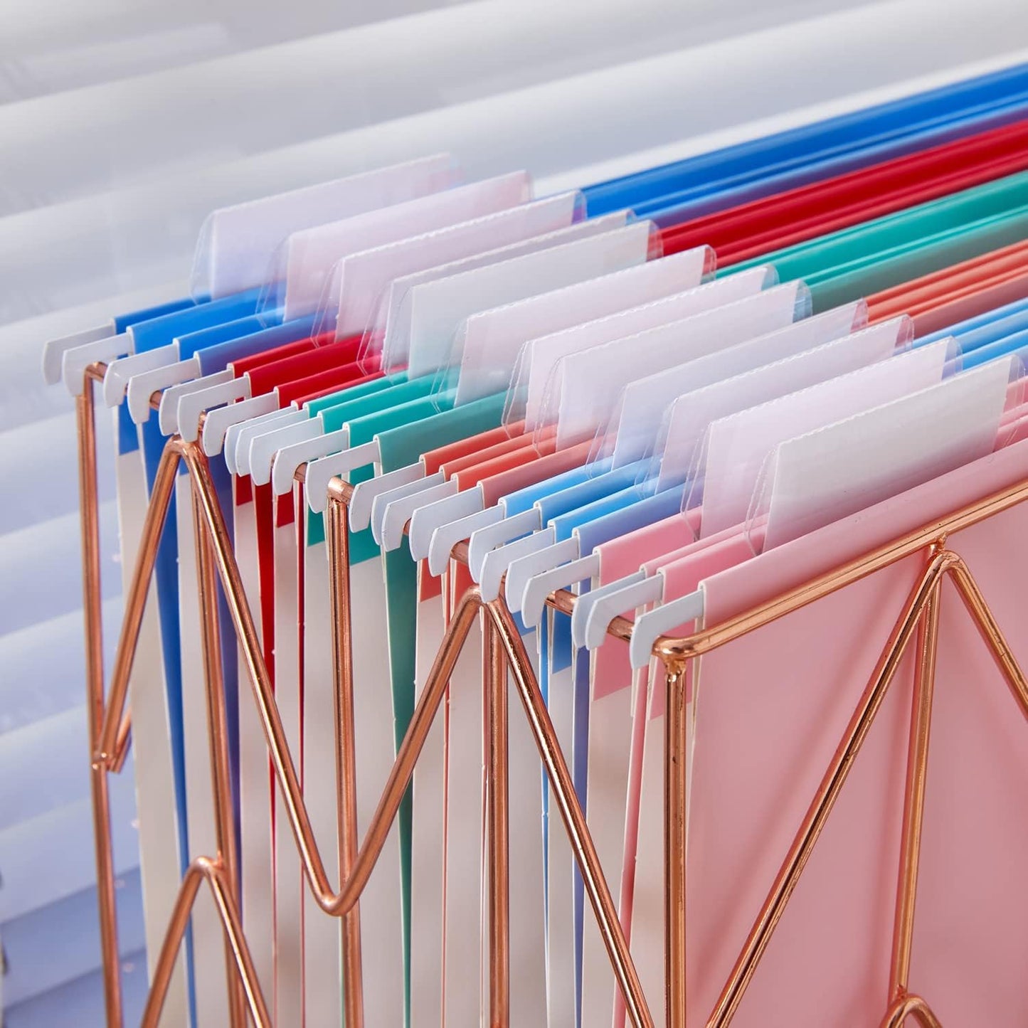Y YOMA 12 Pack Colored Hanging File Folders Letter Size Decorative Hanging Folder Cute Pretty File Folder Organizer for Filing Cabinet Office Home with 1/5-Cut Adjustable Tabs, 6 Selected Color