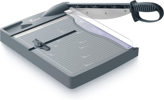 Firbon 12" Guillotine Paper Cutter, Heavy Duty 30-Sheet Capacity Trimmer for Cardstock, Photos, Scrapbooking, Office, Classroom, Studio (Gray)