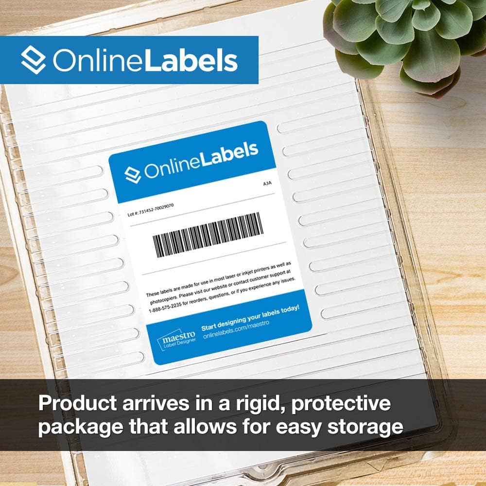 2.625" x 1" Waterproof Clear Gloss Address Labels - Pack of 30,000 Transparent Labels, 1,000 Sheets - Compatible with Laser Printers, OL875CL, OnlineLabels