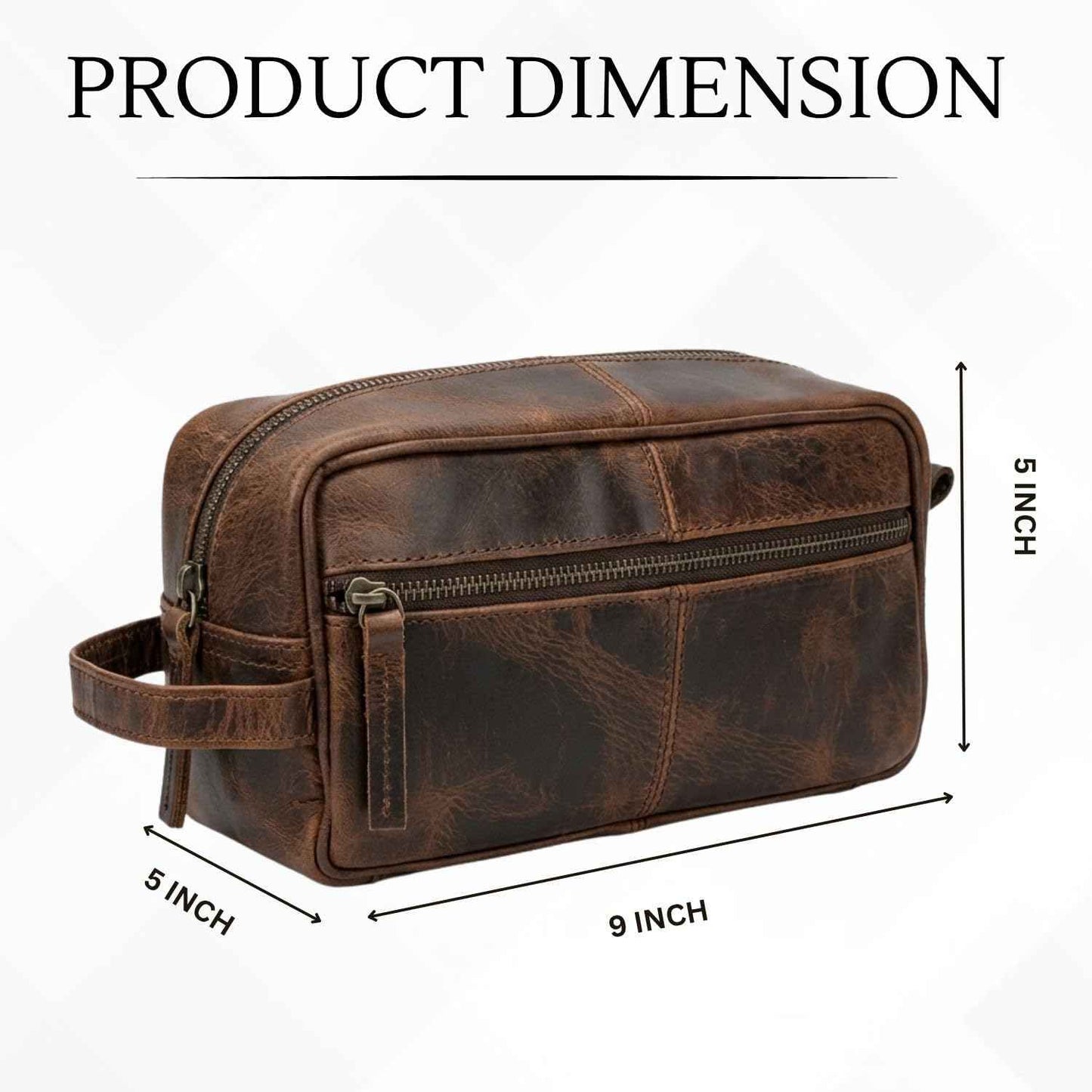 Shy Shy Bags Premium Buffalo Leather Toiletry Bag for Men & Women With Water resistant Lining,Organizer Case For Grooming Travel Pouch, Unisex Wash Bag for Toiletries, Gifts for Men and Women