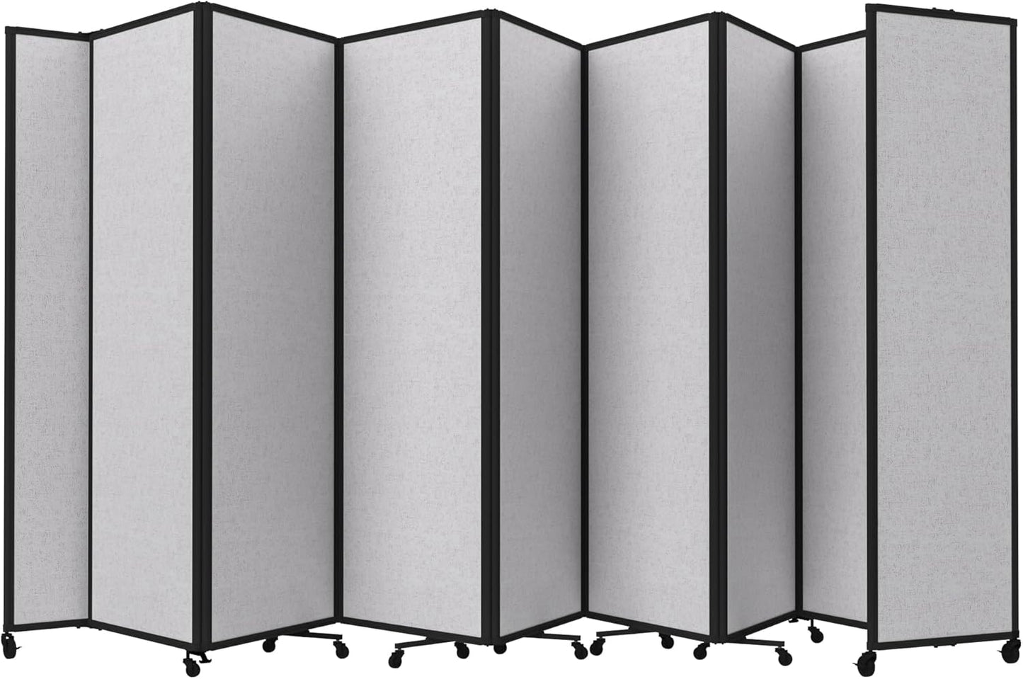 Versare Room Divider 360 Portable Wall Partition | Folding Panels | Large Freestanding Divider | Locking Wheels | Temporary Room Separator