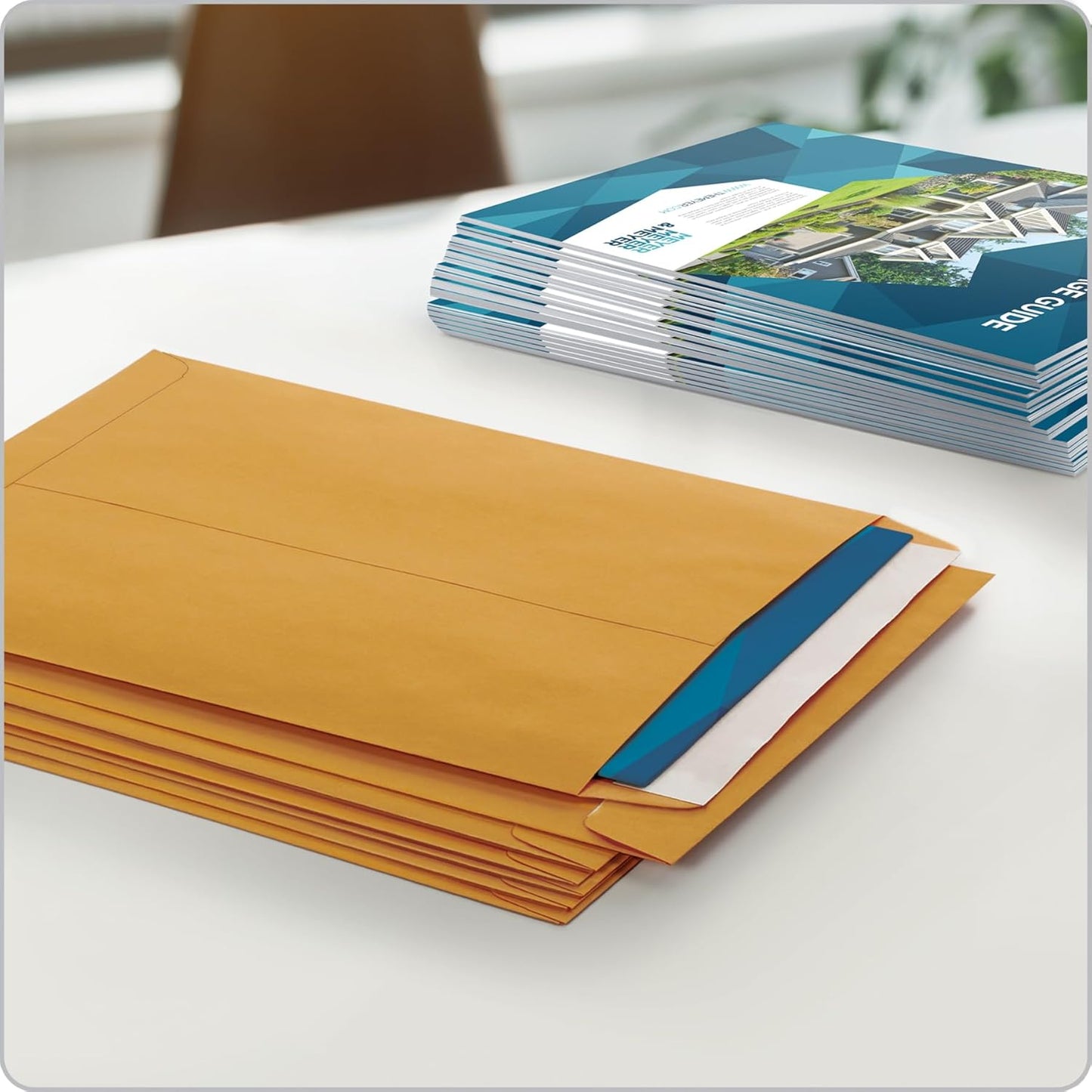 Columbian 10 x 13 Catalog Envelopes with Self Seal Closure, 28 lb Brown Kraft, for Mailing Flat Letter Size Documents or Photos, 100 Per Box (COLO335) - Lumora Desk