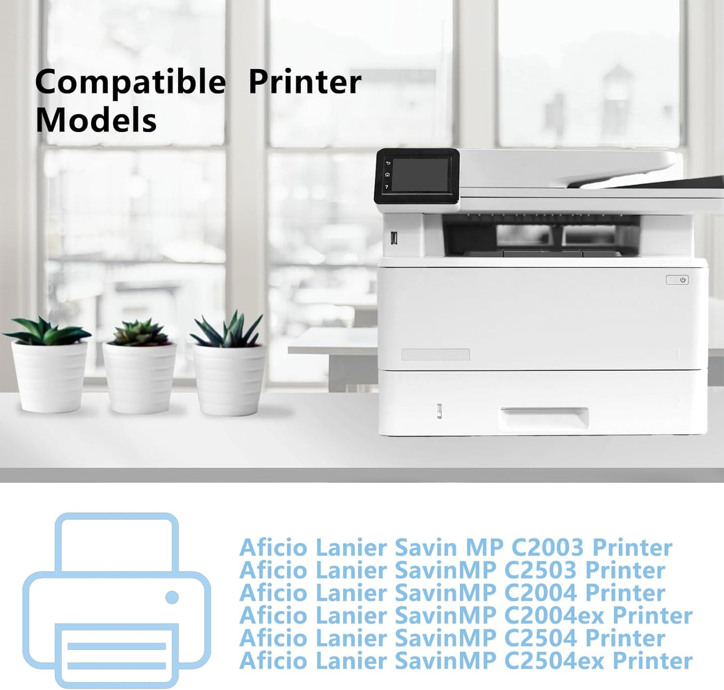 MP C2003 MP C2503H High Capacity Toner Cartridge Compatible for Ricoh Lanier Lanier Savin MP C2003 MP C2503 MP C2004 MP C2004ex MP C2504 MP C2504ex Printer (4 Packs)