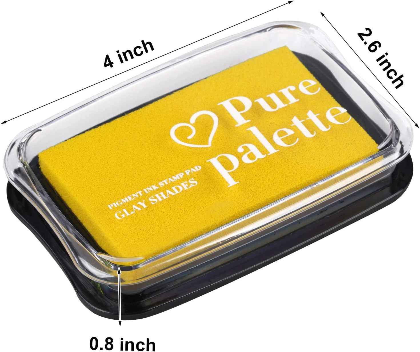 Fstaor Large Yellow Ink Pad for Rubber Stamps, 4×2.6 inch Ink Pads Permanent for Paper Wood Fabric - Yellow