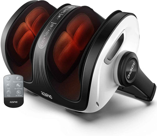 RENPHO 4-in-1 Shiatsu Foot Massager with Heat, Foot and Calf Massager, Father Day Gifts for Husband Men Dad, FSA Eligible Items Only List, Deep Kneading Massage for Plantar Fasciitis Relief, Size 14