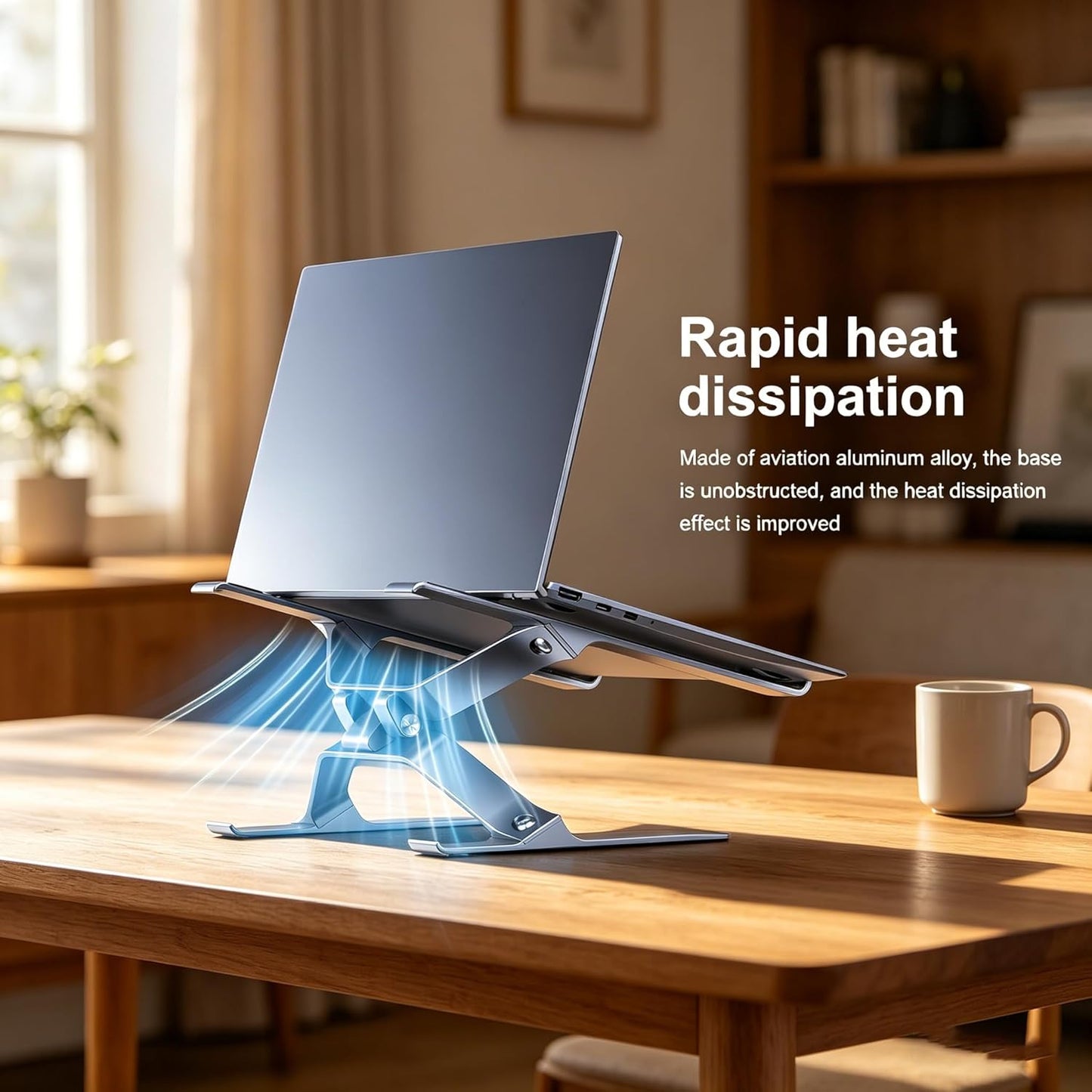 Adjustable Laptop Stand for Desk, Portable Laptop Riser, Ergonomic Computer Notebook Holder for MacBook Pro Air, Dell XPS, HP, Lenovo (13.3-17.3'') (Gray)