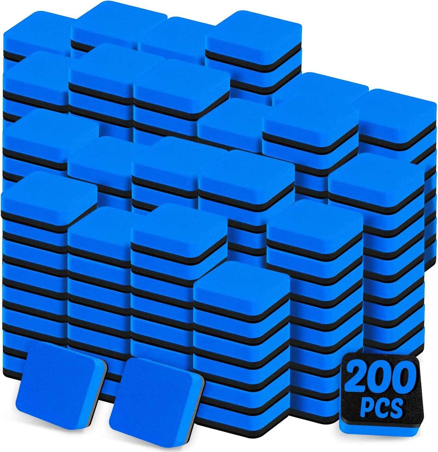 200 Packs Cube Dry Erase Eraser Bulk, Mini Magnetic Whiteboard Dry Erasers Chalkboard Cleaner Wiper for Classroom, School, Home, and Office Supplies