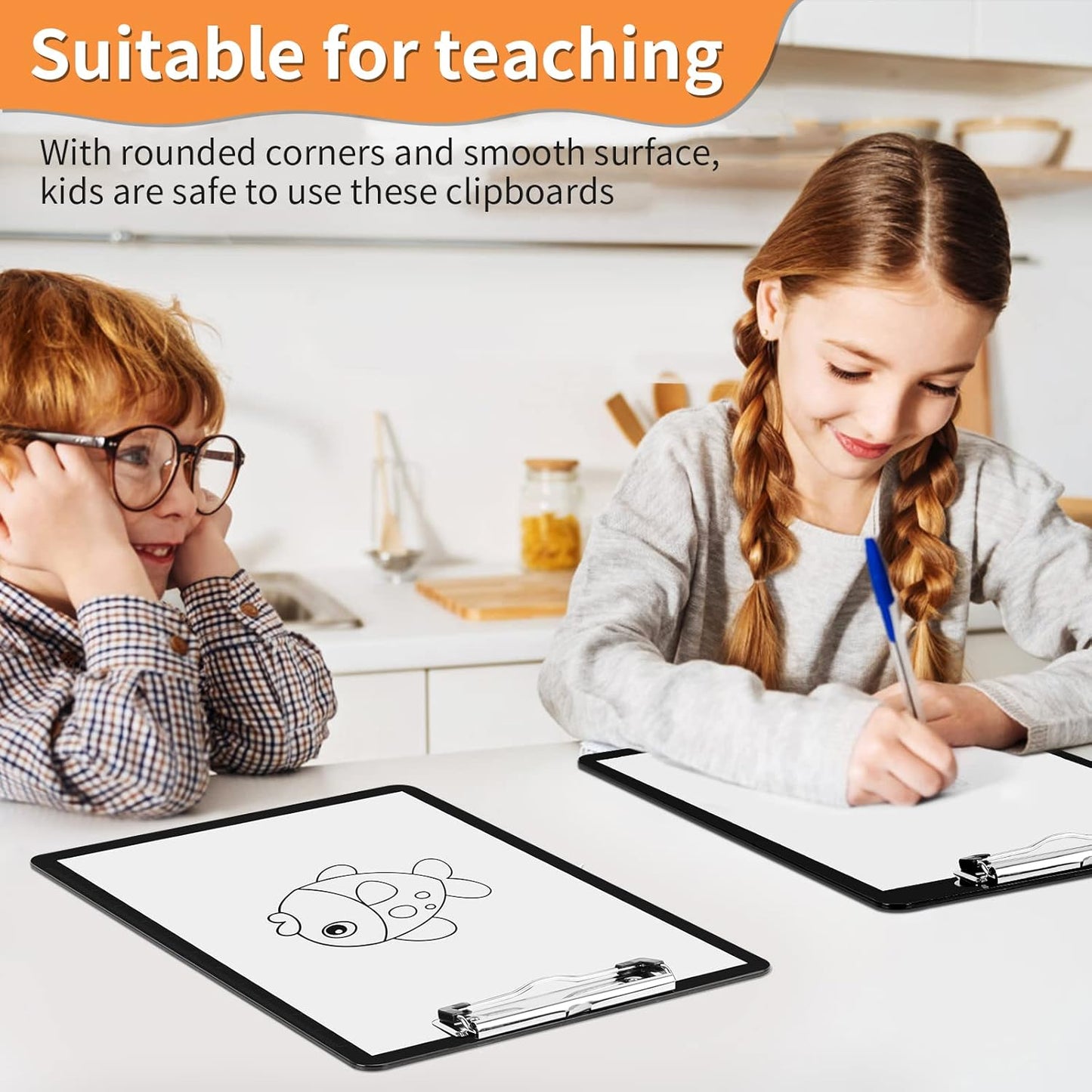 Black Clipboards, PANDRI 16 Pack Plastic Clipboards with Low Profile Clip 12.5 x 9 Standard Letter Size Clipboard for Classrooms Offices