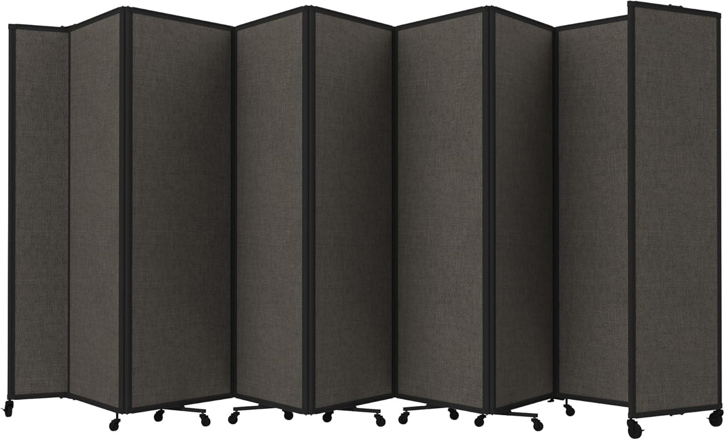 Versare Room Divider 360 Portable Wall Partition | Folding Panels | Large Freestanding Divider | Locking Wheels | Temporary Room Separator