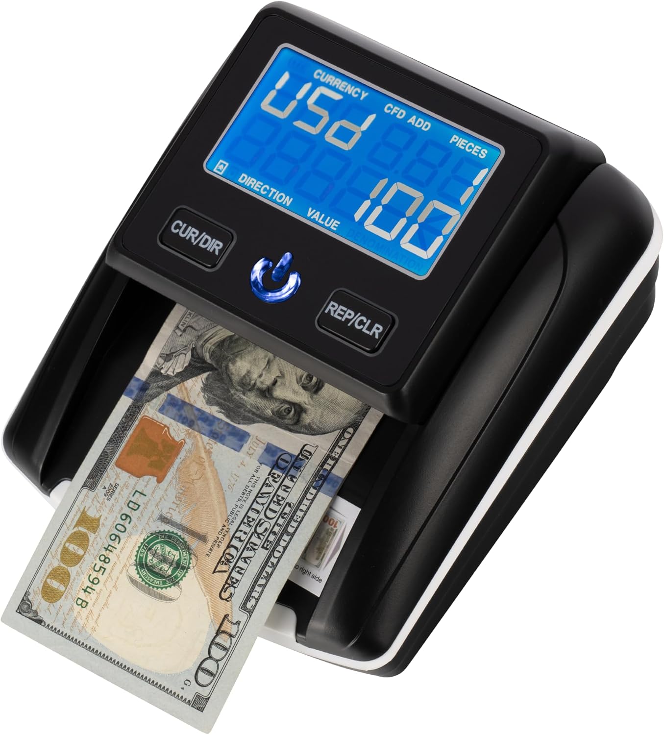 Perco Portable Counterfeit Bill Detector with UV/MG1/MG2/IR Smart Detection, Compact Lightweight Design – Money Checker for Small Business, Retail, and On-The-Go Use