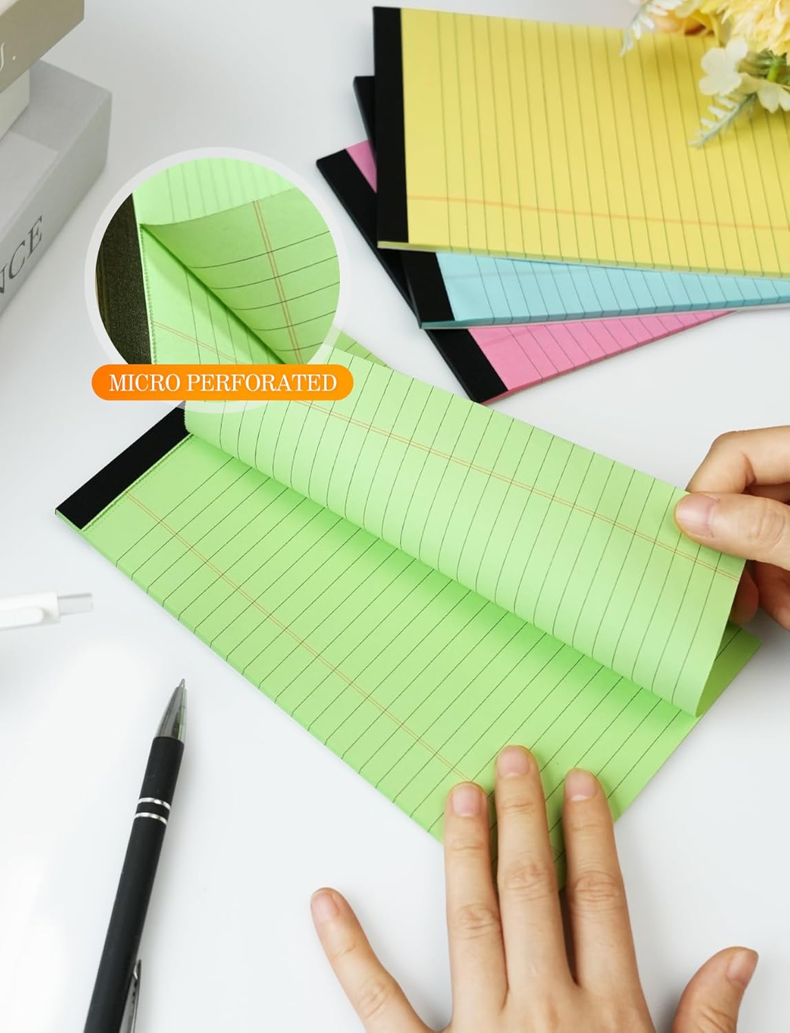 Notepads 5x8 Colored Small Legal Pads, 12 Pack Colored Note Pads 5x8 Notebook Paper, Notepad 5x8 Lined Paper Pads, Small Pads of Paper 5 x 8 Pink Lined Paper 5 x 8, 30 Sheets/Pad(Blue, Pink, Green)