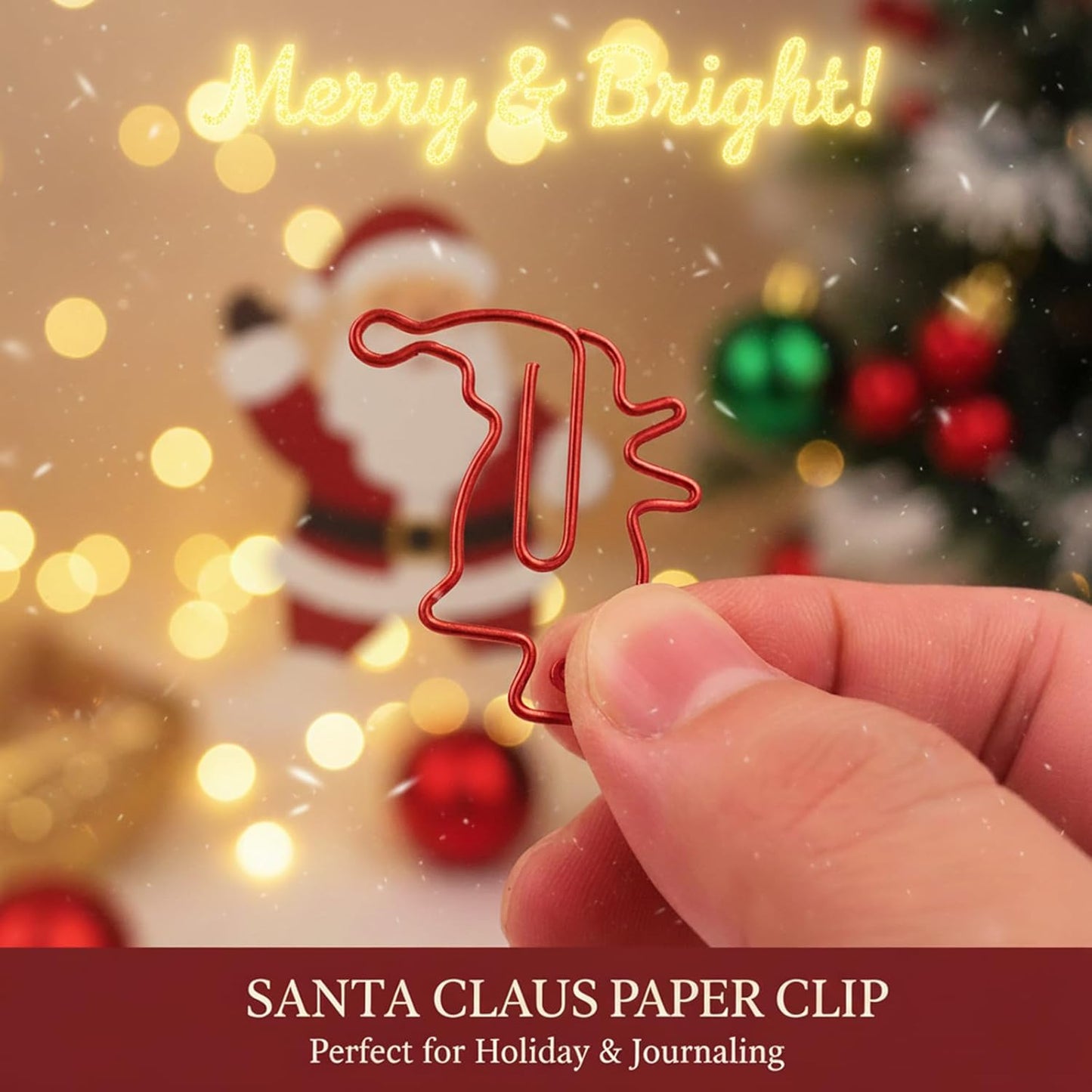 60pcs Cute Christmas Paper Clips, Fun Paperclips, Christmas Office Supplies, Office School Christmas Gifts