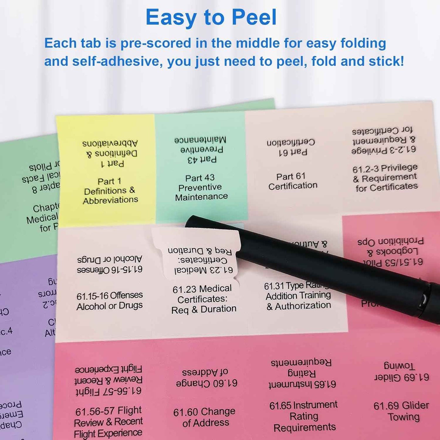 FAR AIM 2026 Index Tabs for Private Pilot（Book NOT Included）, Upgraded Complete Tabs for Far/Aim 2026, Include 93pcs Tear-Resistant Color-Coded and Laminated Tabs with Bookmark and Placement Template