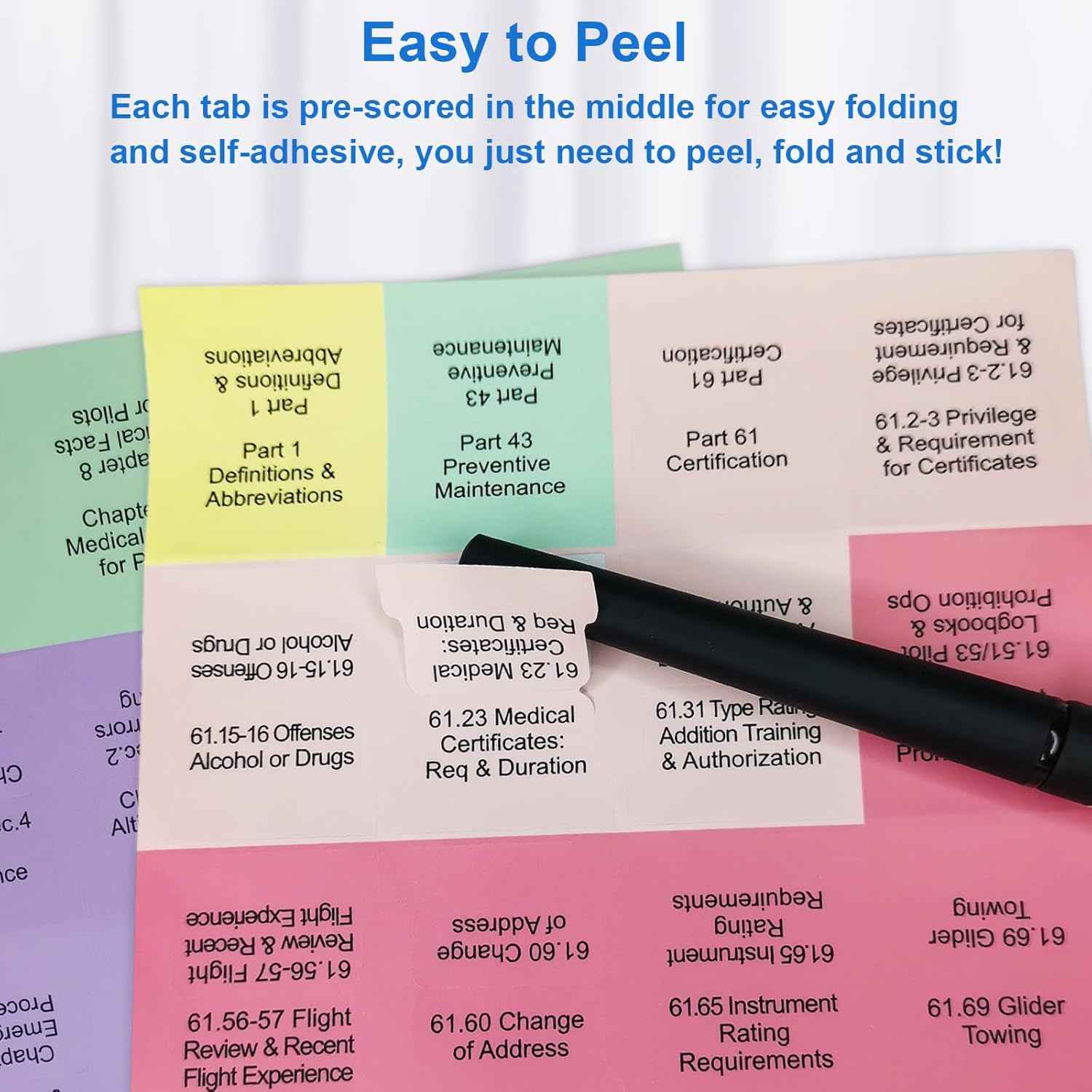 FAR AIM 2026 Index Tabs for Private Pilot（Book NOT Included）, Upgraded Complete Tabs for Far/Aim 2026, Include 93pcs Tear-Resistant Color-Coded and Laminated Tabs with Bookmark and Placement Template