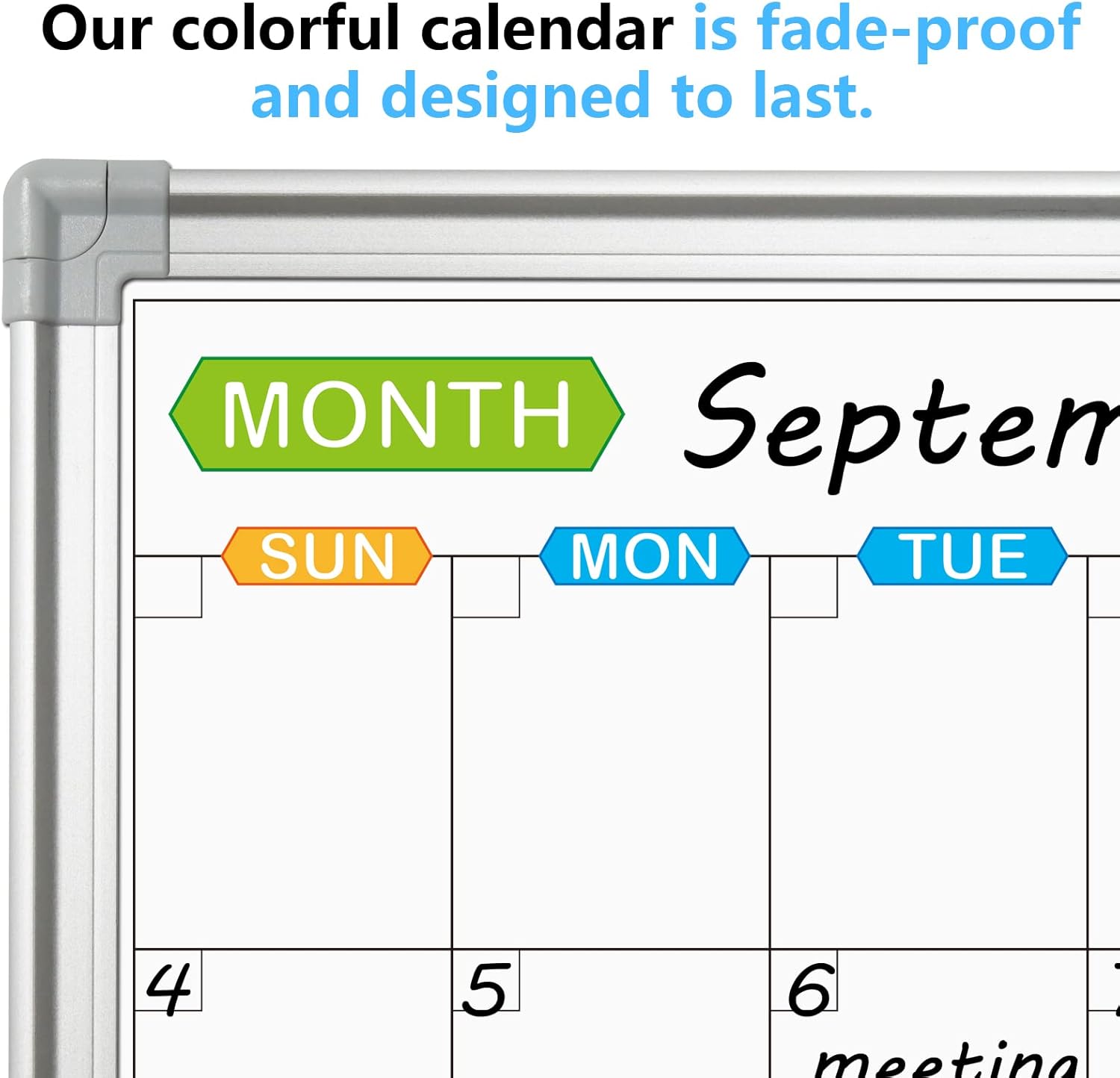 JILoffice Magnetic Dry Erase Calendar Whiteboard, 2 Month White Board Planner 36 X 24 Inch, Silver Aluminum Frame Wall Mounted Board for Office Home and School - Lumora Desk