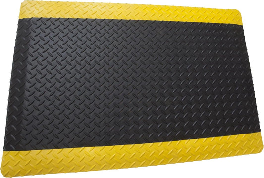 Rhino Mats, American Classic Diamond Anti-Fatigue Mats, Industrial Ergonomic Comfort Standing Mat for Work, Home, Garage, Office, Kitchen or Anywhere (Black/Yellow 1" Thick, 3 FT. x 19 FT.)